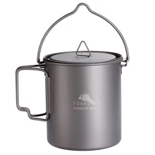 TOAKS al aire libre ultraligero de Camping de titanio olla taza con mango de fianza para Camping mochila olla 750ml 25,6 oz