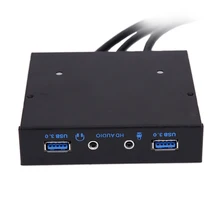 3,5 «20Pin до 2 USB 3,0 порты и разъёмы концентратор + HD аудио PC флоппи расширения спереди панельная стойка для компьютера ПК с аудио кабель 9PIN-9PIN