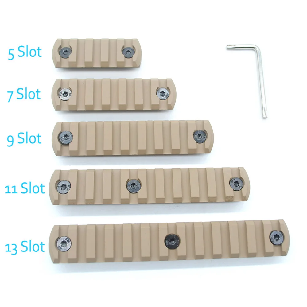 Tan печатные 5/7/9/11/13 Слоты Keymod Picatinny железнодорожные аксессуары для ключа mod Handguard |
