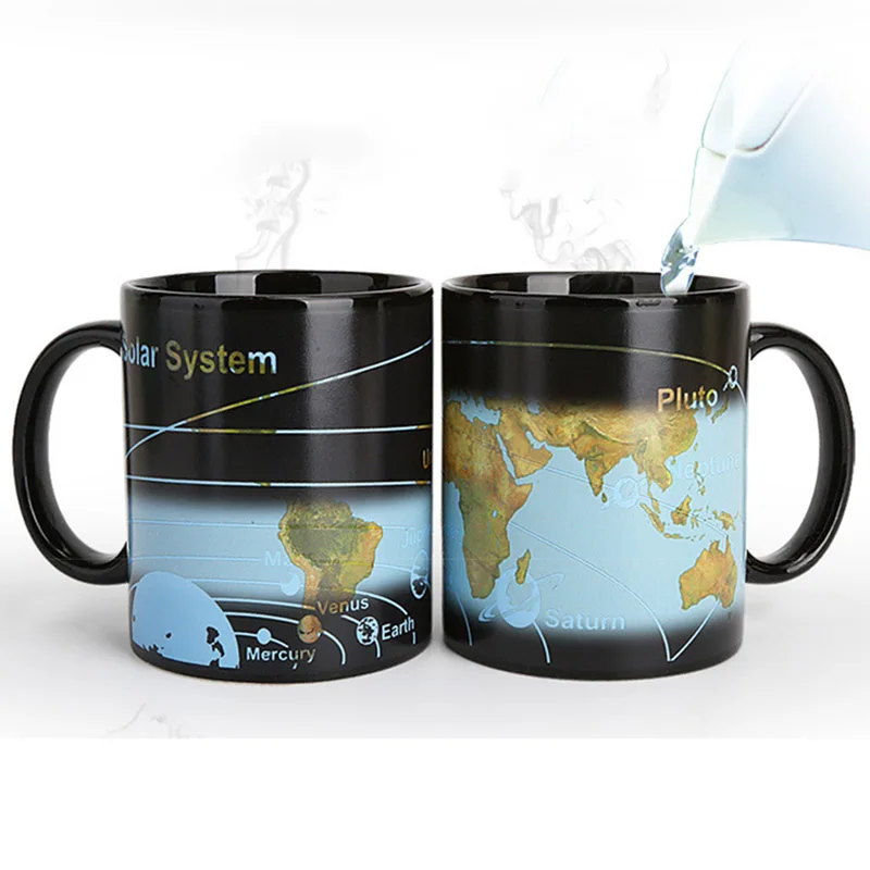 Новые творческие Стиль Керамика Cups кружка с измененяющимся цветом кружки для кофе и молока друзья подарки студент чашка для завтрака Star Солнечный системные кружки