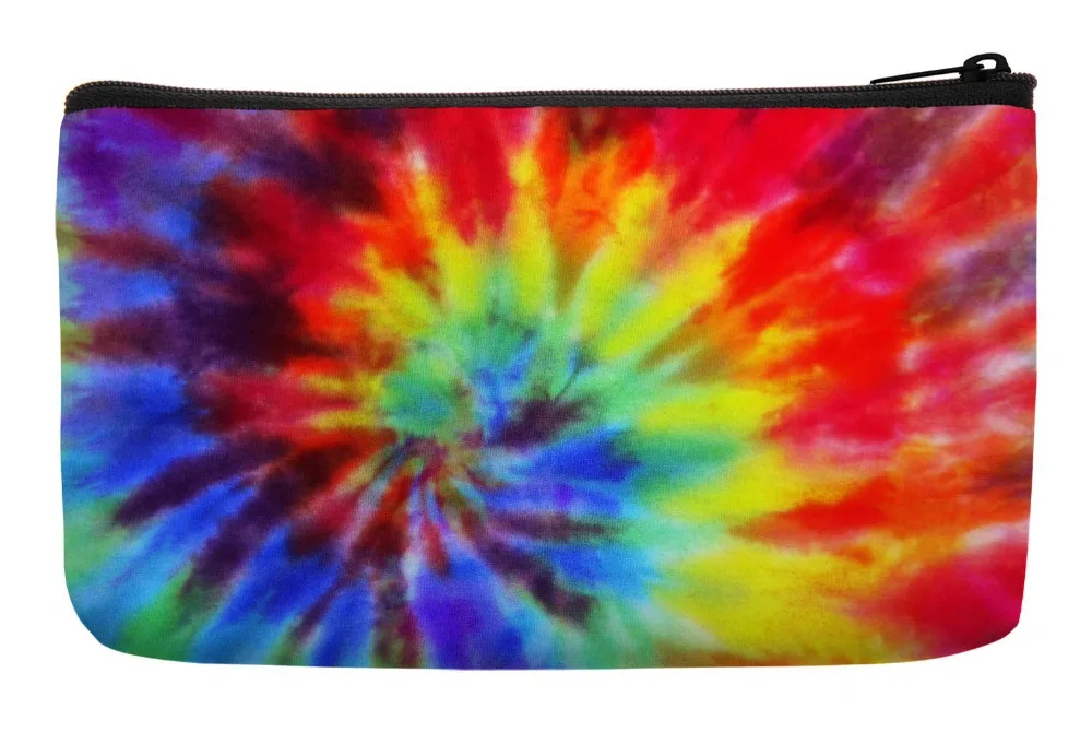 

Fashion Colorful Tie Zagreb Dye Geometric Print Customized Small Cosmetic Bag Wristlet Makeup Bags