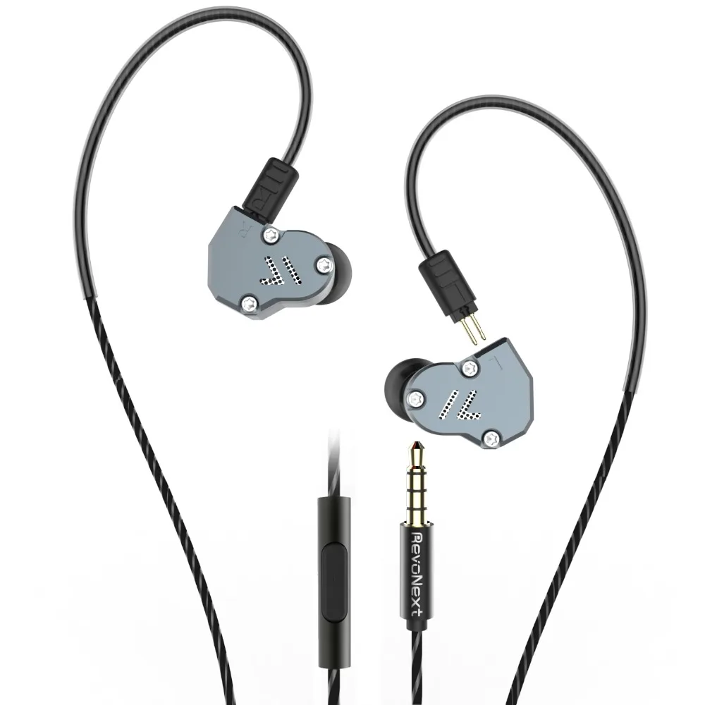 RevoNext QT2 Triple Driver In ear HIFI Detachable Wired Earbuds Stereo