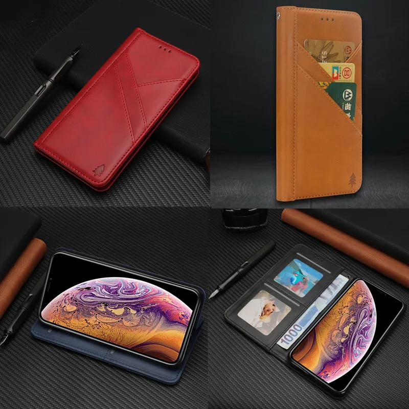 

Splice PU Leather Flip Wallet Case For Samsung Note9 S9 Plus External Card Slot Stand Cover For Huawei Mate20 Pro P20 Lite Purse