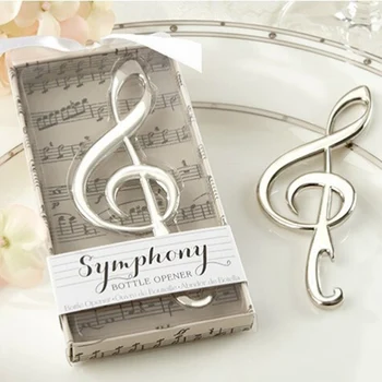 

80PCS/LOT New arrival "Symphony" Chrome Music Note Bottle Opener Wine opener Wedding Bridal Shower Party Favor Free shipping
