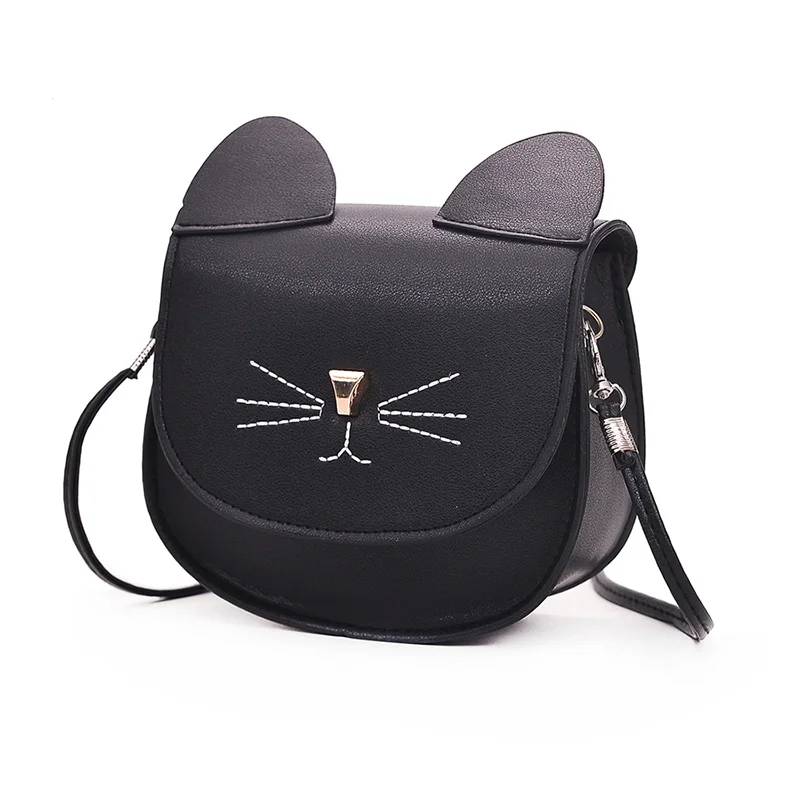 

Woman Mini Shoulder Bag PU Leather Cute Cat Ears Handbag Lady Girl Travel Messenger Crossbody Bags FC55
