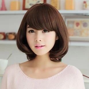 Zhenskaya Devushki Prekrasnyj 45 Sm Srednij Dlinnye Vyushiesya Polnye Sinteticheskie Pariki Rinka Strizhka Rusyj Temno Korichnevyj Chernyj Parik Iz Naturalnyh Volos Aliekspress