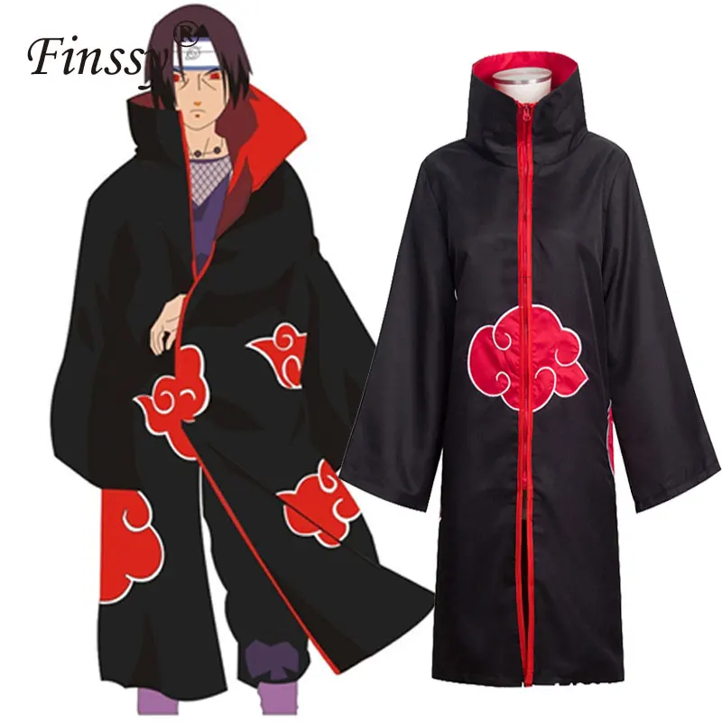 

Naruto Akatsuki Uchiha Itachi Cosplay Costume for Men Women Orochimaru uchiha madara Sasuke Cloak Robe Cape Halloween Carnival