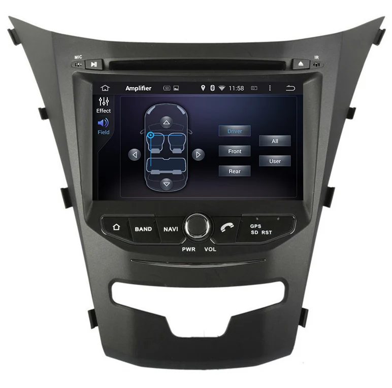Cheap Quad Core Android 8.1 Car DVD For SsangYong New Actyon Korando 2014 with 1024*600 screen GPS Navigation Radio Car Stereo WIFI 4