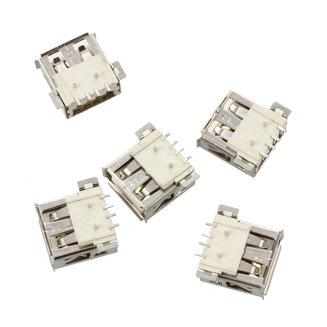 

Set 5 USB 4 pin female 180 SMD SMT soldering jack