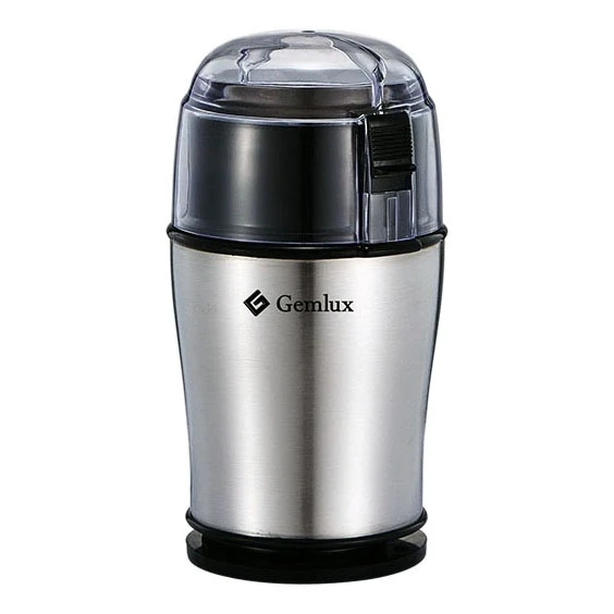Кофемолка GEMLUX GL-CG100 (Мощность 150 Вт, вместимость 100 г, материал корпуса - нерж.сталь, скорость вращения 20500 об/мин, полуавтомат)