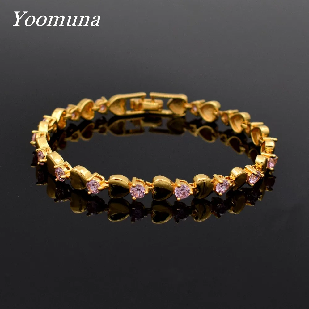 Yoomuna модный Шарм AAA кубический циркон четыре цвета ювелирные изделия браслет для женщин элегантные свадебные подарки