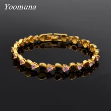 Yoomuna модный Шарм AAA кубический циркон четыре цвета ювелирные изделия браслет для женщин элегантные свадебные подарки