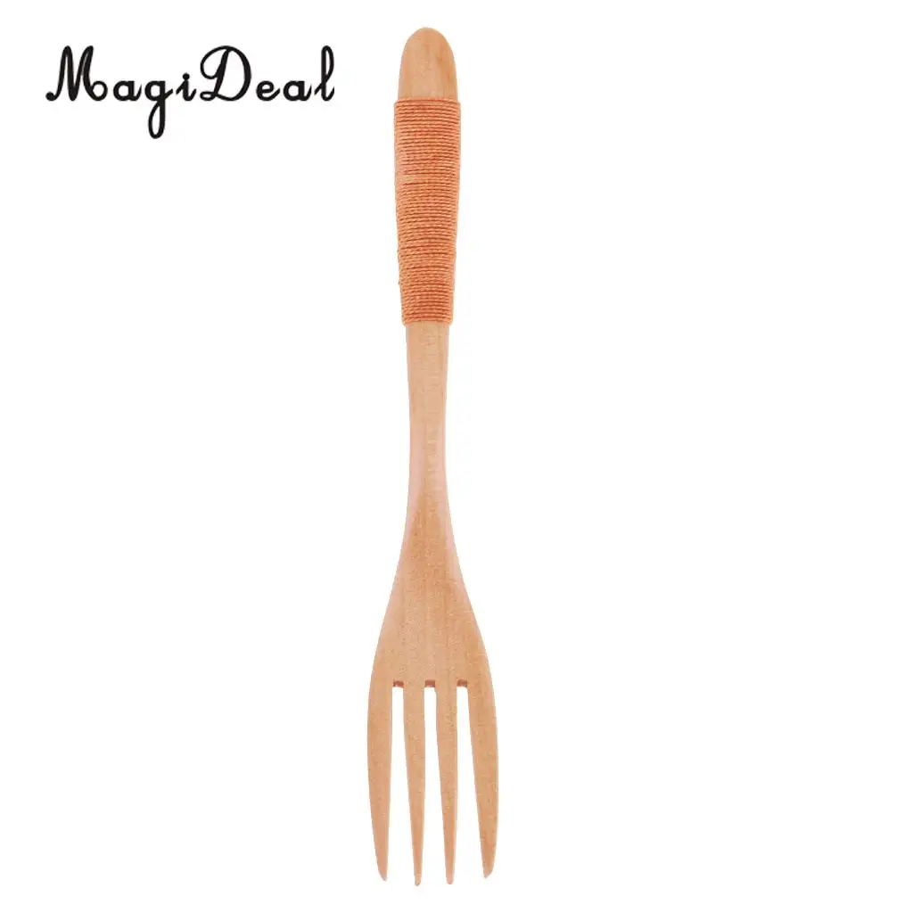 Wooden Fork Spoon Flatware Tableware for Camping, Travel, Picnic, Office or Home