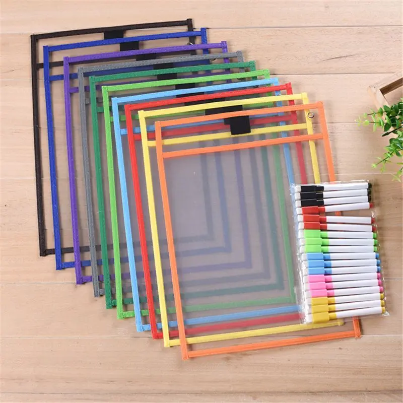 

Puzzle Transparent Dry Brush Bag Can Be Reused With PVC PET Writing Dry Wipe Bag Drawing Toy For Kids Children Adult