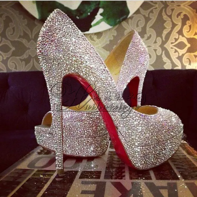 cream red bottom heels