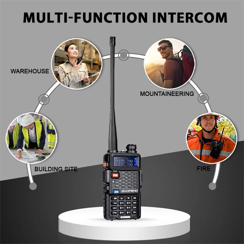 Baofeng BF-F8+ Upgrade New Walkie Talkie Police Two Way Radio Pofung F8+ 5W UHF VHF Dual Band Outdoor Long Range Ham Transceiver