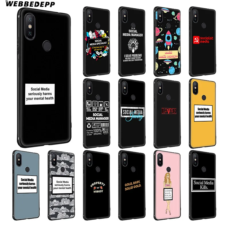 WEBBEDEPP социальные сети серьезно вредит Мягкий силиконовый чехол для Xiaomi Redmi Note 7 6 6A