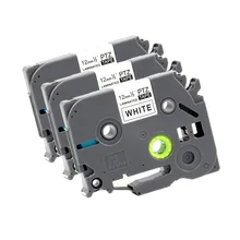 PUTY label tapes 2pcs Compatible Brother printer TZ2 231 tz tape 12mm laminated Black on white