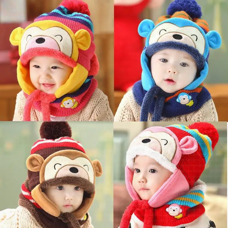 Winter Baby Toddler Boys Girls Winter Ear Flap Warm Hat Bebe Hat With