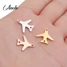 Aiovlo 5 шт./лот, нержавеющая сталь, двойное отверстие, авиационный соединитель, браслет, сделай сам, комплектующие, металлические серьги для изготовления ювелирных изделий