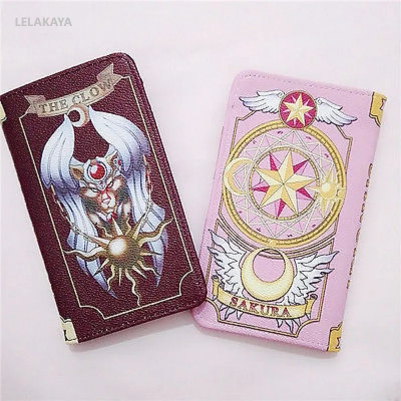 

11*18cm Anime Card Captor Sakura Kinomoto Sakura TOYS The Clow Action Figure Printed Girls Lolita Hand Short Wallet Bag