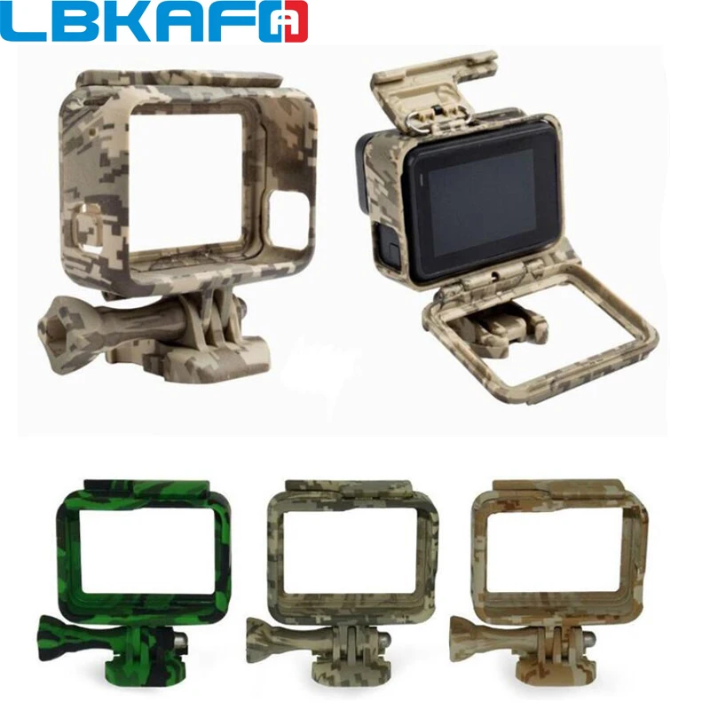 

LBKAFA Side Open Protective Camouflage Border Frame Case for GoPro Hero 7 Black 6 5 Sports Cam for Go Pro 5 Camera Accessory