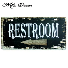 [Mike86] туалете слева Металл живопись Книги по искусству украшения стены дома кафе-бар Craft P Книги по искусству Y d-89 смешанный заказ 30*15 см