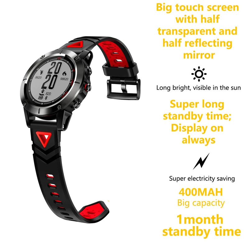 GPS Smart Watch Blood Pressure Oxygen Heart Rate Monitor Compass Sport Watch