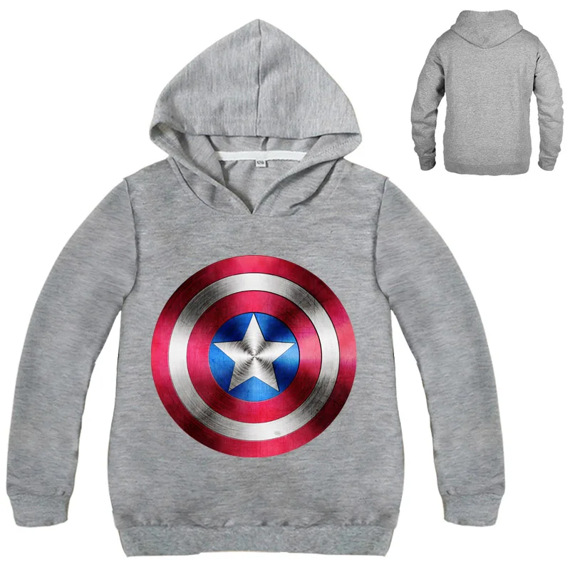

Spring Boys Hoodies and Sweatshirts American Captain Kids Clothes Avengers T Shirt Long Sleeves Hooded Coat Cartoon Printing