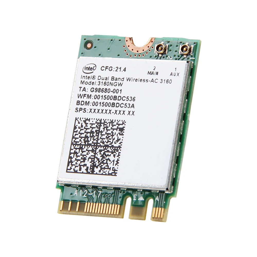 Двухдиапазонная беспроводная сетевая карта ac3160 NGFF Wifi 3160NGW для Intel 3160 433 Мбит/с 802.11ac Wi-Fi+ Bluetooth 4,0 для ноутбука