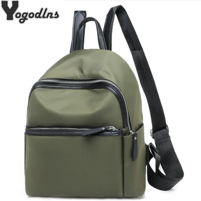 

Fashion Pure Color Backpack High Capacity Nylon Sports Backpacks for Women Daypack Student Book Zipper Shoulder Bags