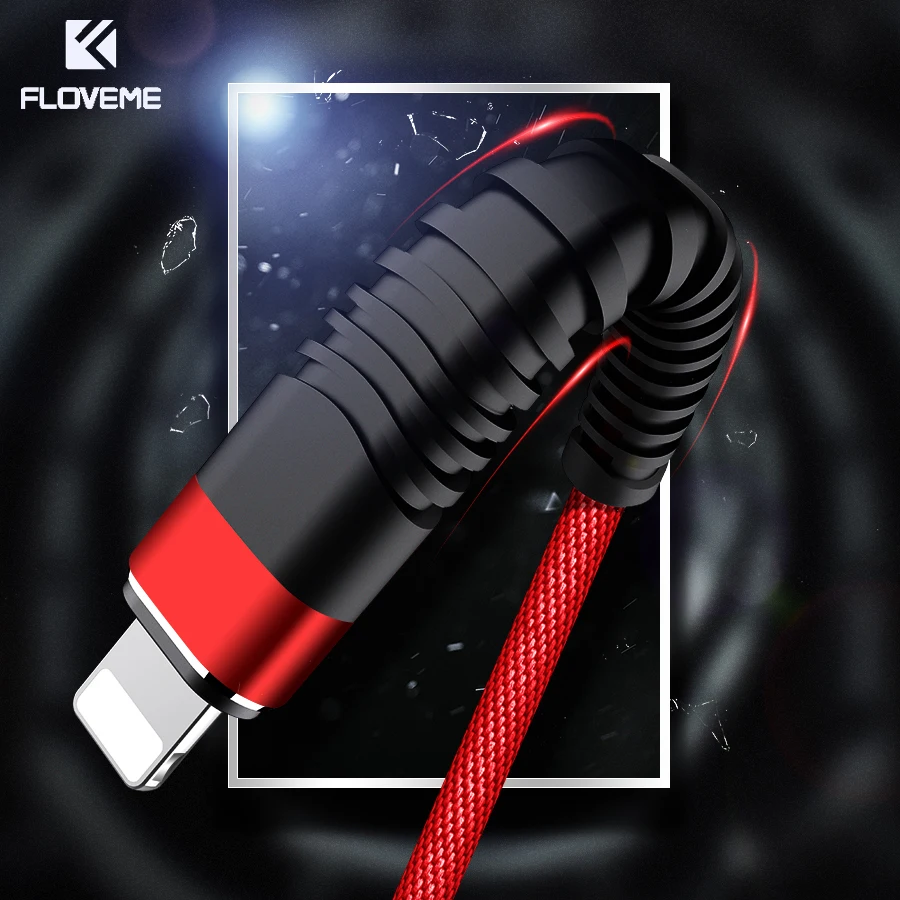 FLOVEME Привет растяжение кабель USB для iPhone, 5 В/2A зарядки синхронизации данных 1 м 2 м