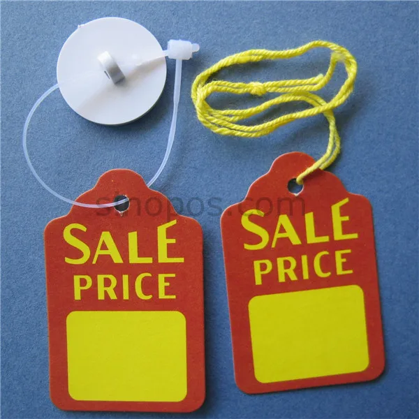 Red Promotional Point Of Sale Retail Price Stickers Sticky Swing Tag Labels POS 