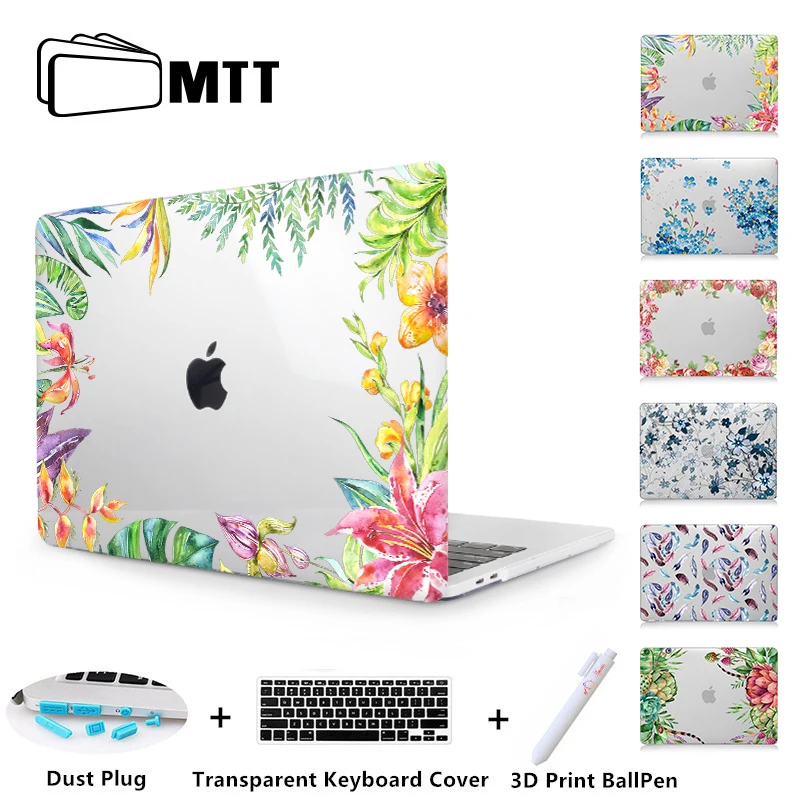 

MTT 2018 Crystal Hard Case For Macbook Air 13 inch A1932 Pro Retina 11 12 13 15 with Touch bar A1989 A1990 Cover Laptop Sleeve