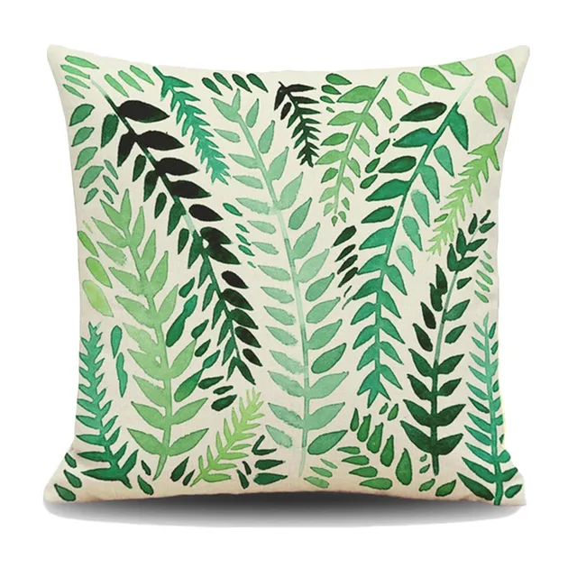 Nordic Green plant leaves cheap Cushion Cover Cotton Linen Throw Pillow Cover Decorative