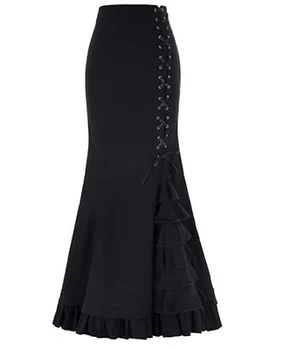 

2019 New Women's Fashion Sexy Fishtail Waist Belt Long Skirt Skirt Straps Waist Palace Skirt