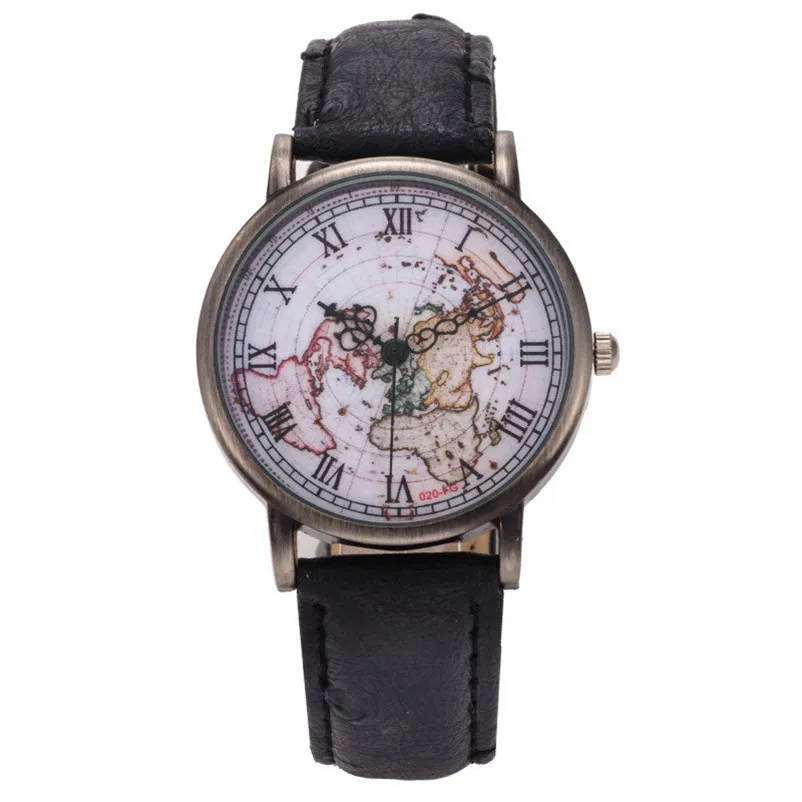 

Fashion Vintage Retro World Map Watches Women Wristwatch Leather Strap Clock Women Ladies Watch Map reloj mujer relogio feminino