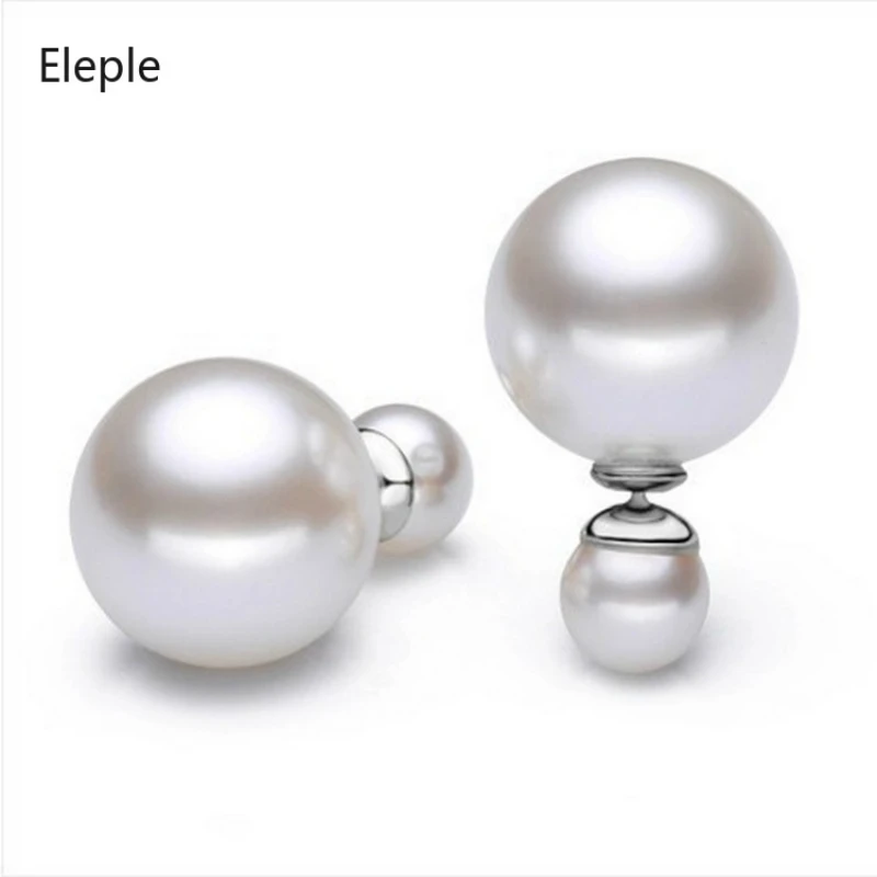 

Eleple Double Sided Large Pearl Jewerly Earring Wedding Anniversary Celebration Party Gifts Ear rings for Women A0K15