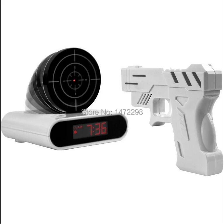 Novelty Gadget Funny LCD Gun Alarm Clock &amp Target Panel Shooting Game Toy Gifts | Дом и сад