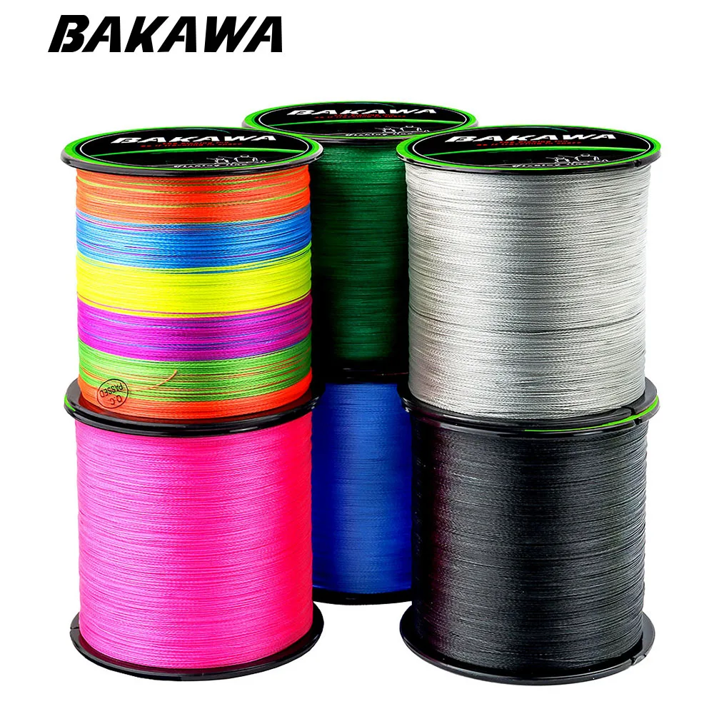 BAKAWA 1 قطعة عظمى 500 4 ستراند 18LB-80LB صنارة صيد بولي ايثيلين مجدول المتعددة الشعيرات الكارب خيط صنارة الصيد حبل الحبل