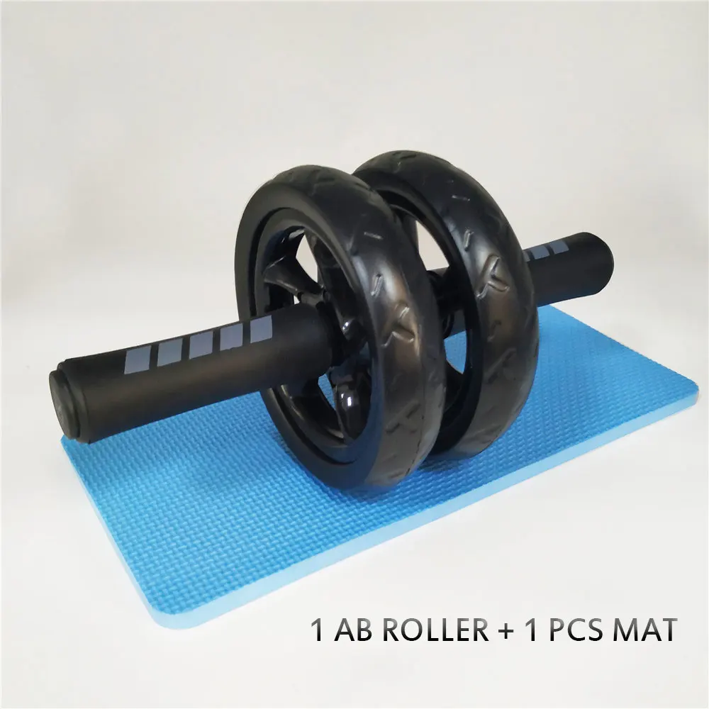 Абсолютно новое Keep Fit колеса без шума двойное колесо Ab ролик с ковриком для упражнений фитнес-оборудование для мужчин и женщин тренажерный зал A