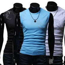 Новая мужская одежда, модный мужской декоративный узор, тонкий жилет без рукавов с круглым вырезом, Мужская универсальная майка, Топы M, L, XL, XXL