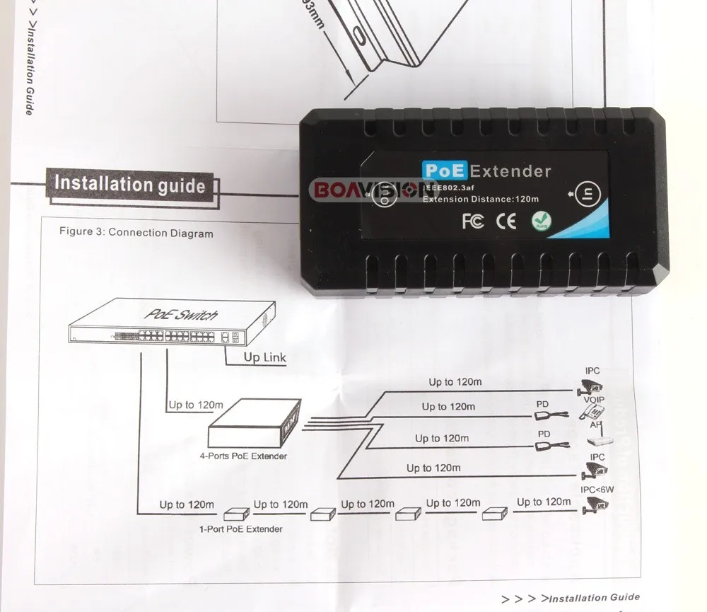 max ieee802.3af in out, 1-port poe extender