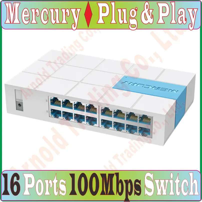 Plug& Play, мини 16 портов Ethernet коммутатор маленький и умный концентратор настольный коммутатор 16*10/100 Мбит/с RJ45 порты сетевые коммутатор, S116M