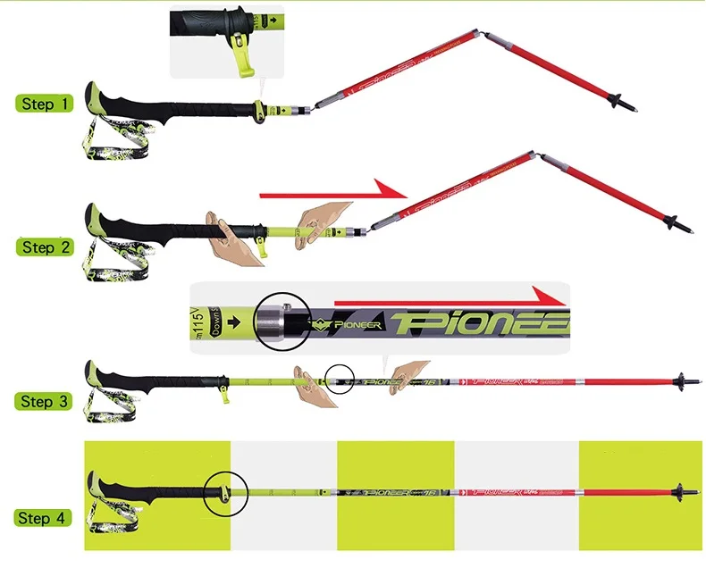Fibra de Carbono Pólos Trekking Trail Running Caminhadas Bengalas Ultraleve Folding Dobrável Peso Leve 2 Pcs 14 2 Pcs Fibra De Carbono Pólos Trekking