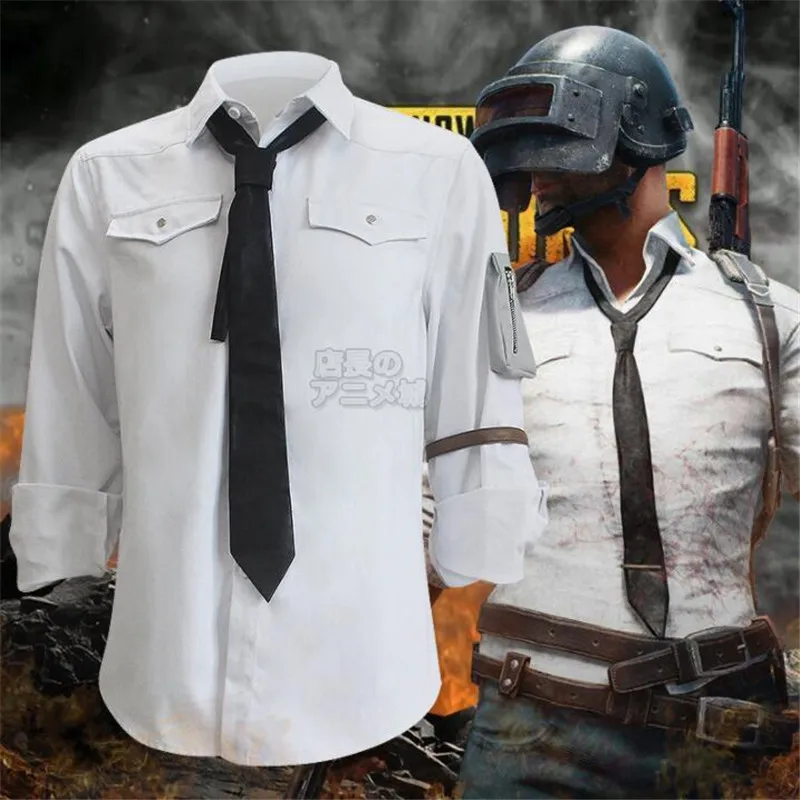  Game PUBG Playerunknown's Battlegrounds Cosplay Costumes White Shirts Man Woman Same Style Clothing