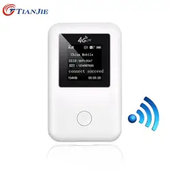 TIANJIE 4G маршрутизатор Wi-Fi Cat 4 Lte Беспроводной 150 Мбит/с автомобиля мобильную точку доступа разблокированный модем с Сим слот для карт