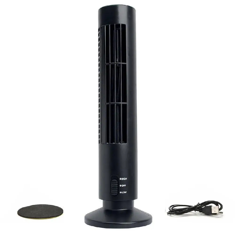 EastVita Портативный USB вертикальный беспузырьковый вентилятор, мини Кондиционер Вентилятор настольная охлаждающая башня вентилятор для дома/офиса - Цвет: Black