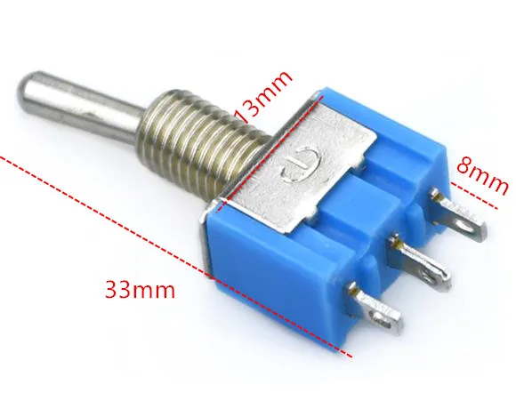 10 шт./лот Синяя Мини фотосессия 3 Pin SPDT ON 6A 125VAC миниатюрные переключатели освещения