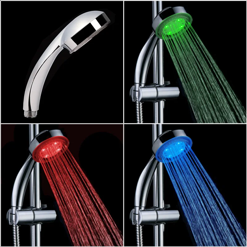 

LED shower head Control Romantic bathroom shower head Temperature Control 3 Color light Shower Head Showerhead Sprinkler
